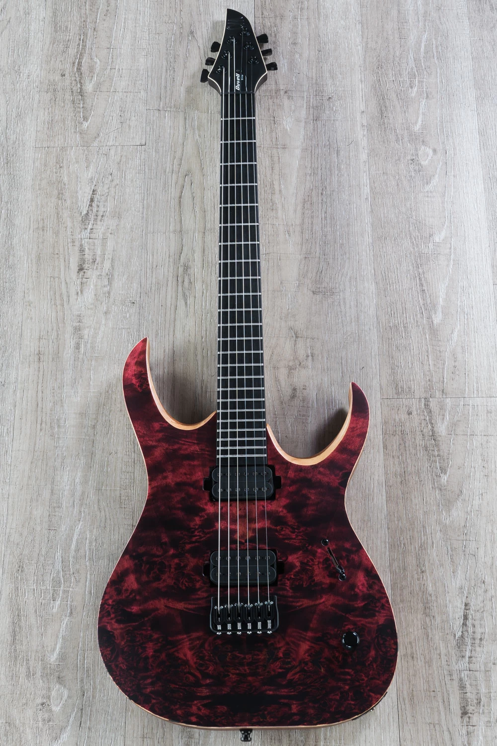 Mayones Duvell Elite 6 Guitar, Transparent Red Satin, Eye Poplar Top, Ebony Fretboard, Duncan Pickups 5 Mayones Duvell Elite 6 Guitar, Transparent Red Satin, Eye Poplar Top, Ebony Fretboard, Duncan Pickups - Image 3