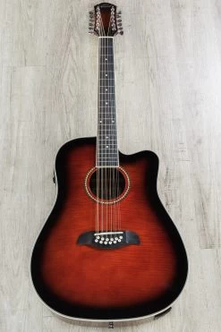 Oscar Schmidt OD312CE 12-String Dreadnought Acoustic-Electric Guitar - Black Cherry -Musical Instrument Shop dsc02993