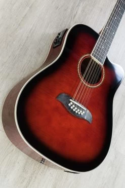 Oscar Schmidt OD312CE 12-String Dreadnought Acoustic-Electric Guitar - Black Cherry -Musical Instrument Shop dsc02995 copy