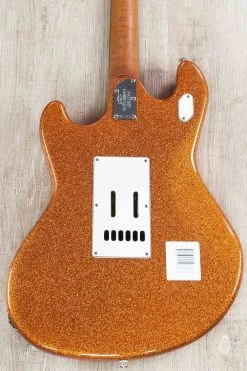 Ernie Ball Music Man BFR Limited Edition Stingray Guitar, Atomic Orange, Ebony Fretboard, Figured Roasted Maple Neck -Musical Instrument Shop dsc03326 2 1