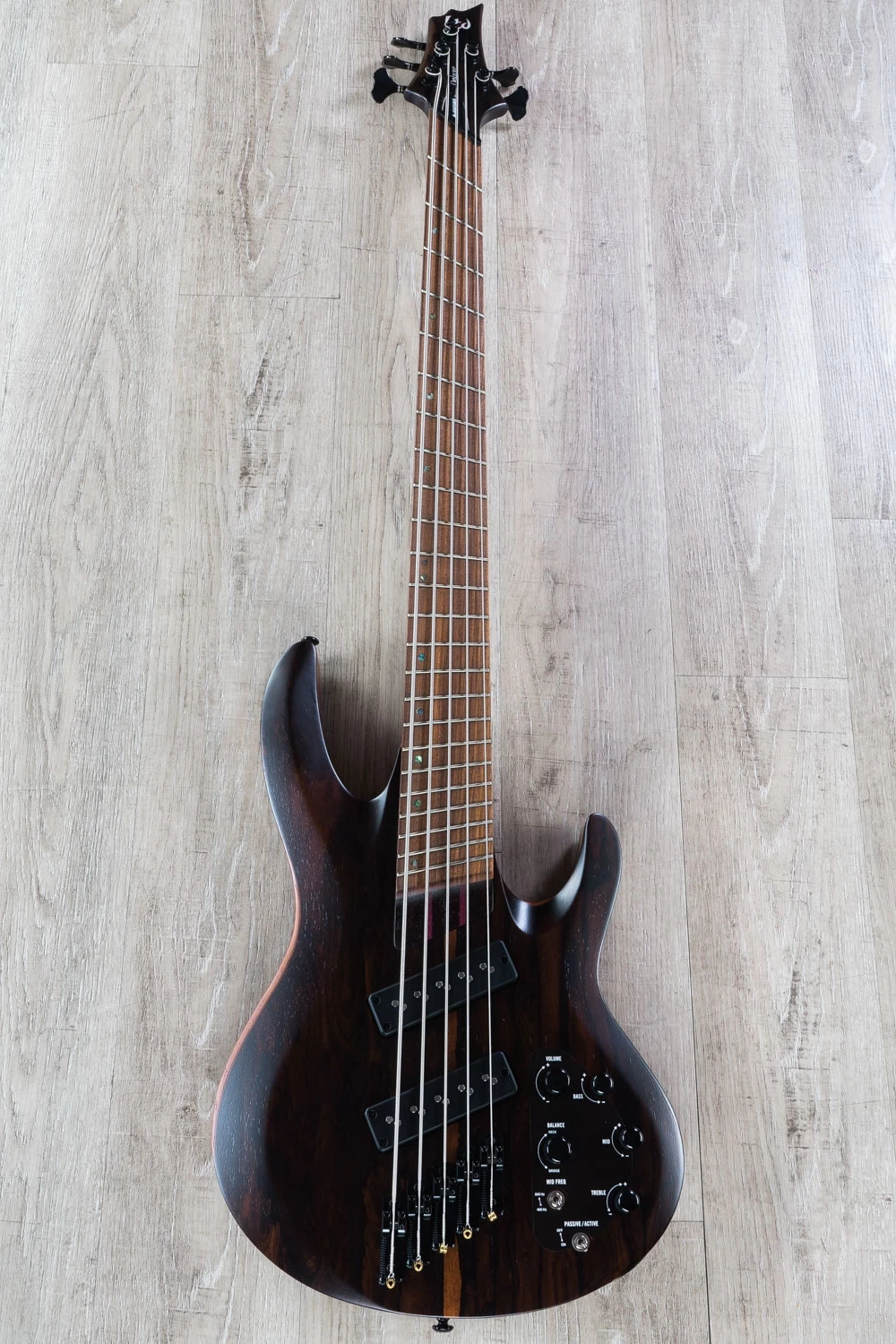 ESP LTD B-1005 5-String Bass Guitar, Pau Ferro Fingerboard, Bocote Top, Natural Satin 6 ESP LTD B-1005 5-String Bass Guitar, Pau Ferro Fingerboard, Bocote Top, Natural Satin - Image 4