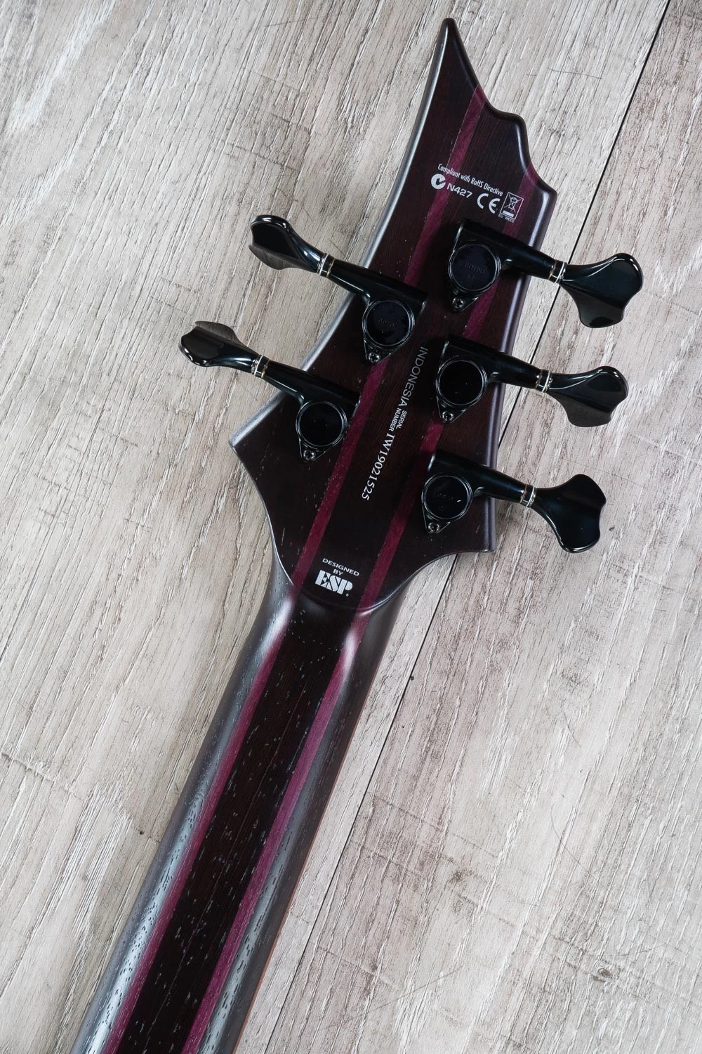 ESP LTD B-1005 5-String Bass Guitar, Pau Ferro Fingerboard, Bocote Top, Natural Satin 11 ESP LTD B-1005 5-String Bass Guitar, Pau Ferro Fingerboard, Bocote Top, Natural Satin - Image 9