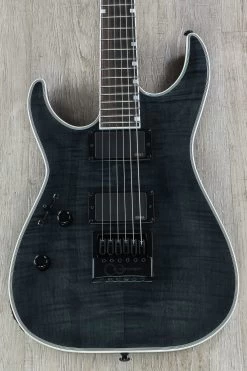 ESP LTD MH-1000 Evertune Left-Handed Electric Guitar, Flamed Maple Top - See Thru Black