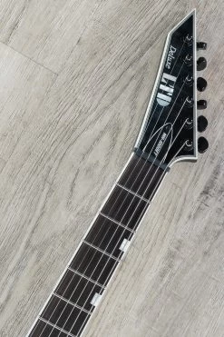 ESP LTD MH-1000 Evertune Left-Handed Electric Guitar, Flamed Maple Top - See Thru Black -Musical Instrument Shop dsc04228