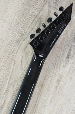 ESP LTD MH-1000 Evertune Left-Handed Electric Guitar, Flamed Maple Top - See Thru Black -Musical Instrument Shop dsc04229