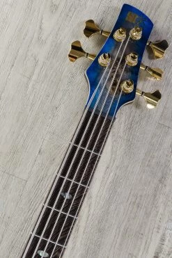 Ibanez SR2605E CBB Premium 5-String Bass, Cerulean Blue Burst, Poplar Burl Top, Nordstrand Pickups -Musical Instrument Shop dsc04245
