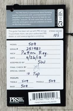 PRS Paul Reed Smith 509 10-Top Guitar, Faded Whale Blue, Pattern Regular Neck, Flame Maple 23 PRS Paul Reed Smith 509 10-Top Guitar, Faded Whale Blue, Pattern Regular Neck, Flame Maple -Musical Instrument Shop dsc06579