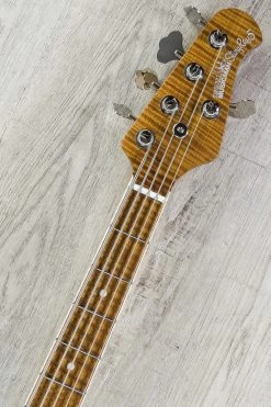 Ernie Ball Music Man 30th Anniversary StingRay 5 H, Trans Buttercream, Roasted Flame Maple Neck And Fretboard -Musical Instrument Shop dsc07382