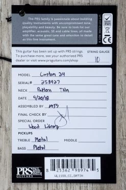 PRS Paul Reed Smith MSL Wood Library Custom 24 Guitar, Satin Fire Red Burst, Pattern Thin Korina Neck, Ebony Board, Quilt Maple Top, Korina Lightweight Body, 7.4 Lbs. 23 PRS Paul Reed Smith MSL Wood Library Custom 24 Guitar, Satin Fire Red Burst, Pattern Thin Korina Neck, Ebony Board, Quilt Maple Top, Korina Lightweight Body, 7.4 Lbs. -Musical Instrument Shop dsc07407