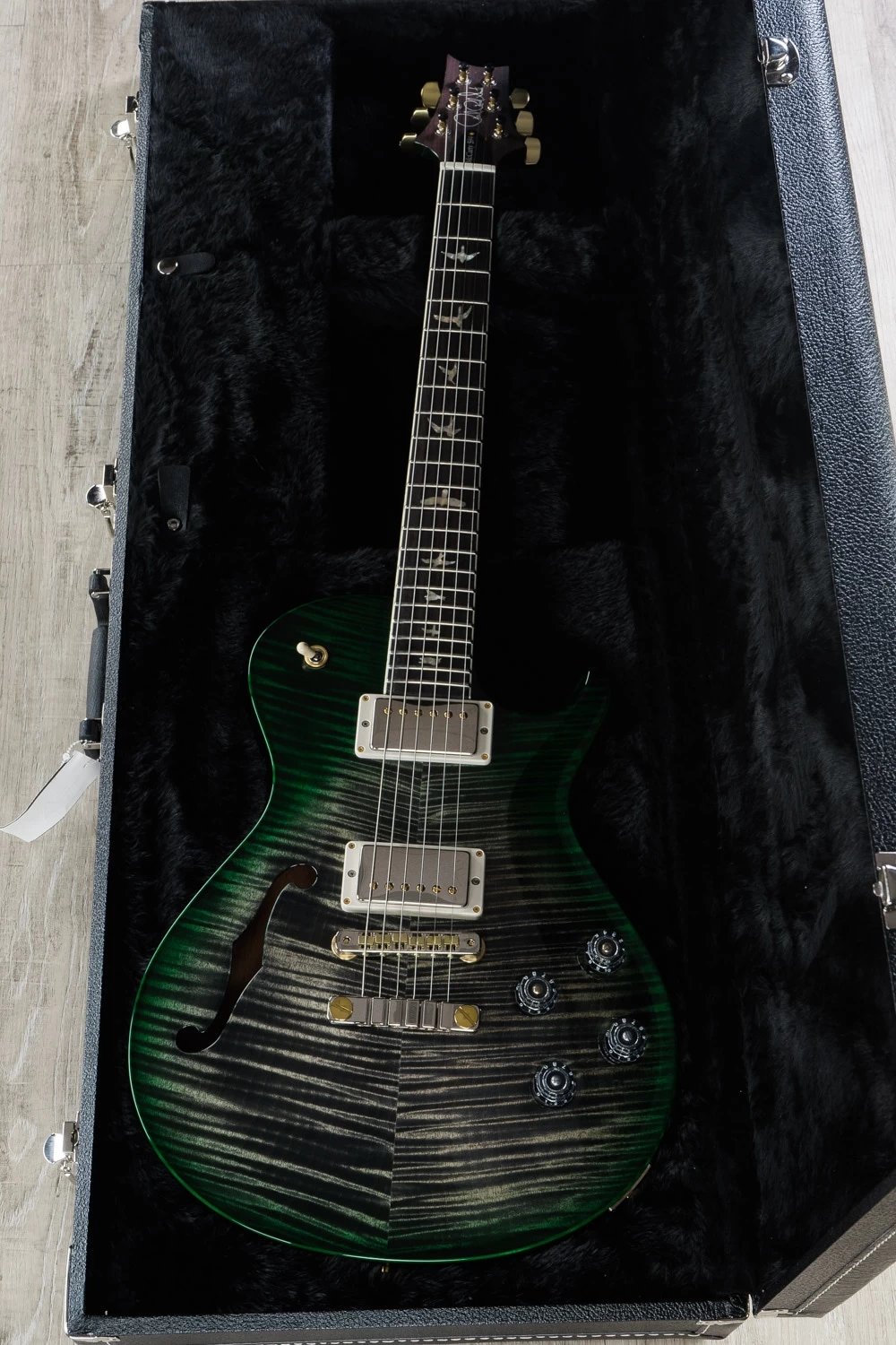 PRS Paul Reed Smith McCarty Singlecut 594 Semi-Hollow 10-Top Guitar, Charcoal Emerald Burst Wrap, Flame Maple, Rosewood 11 PRS Paul Reed Smith McCarty Singlecut 594 Semi-Hollow 10-Top Guitar, Charcoal Emerald Burst Wrap, Flame Maple, Rosewood - Image 9