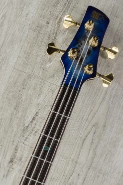 Ibanez SR2600E CBB Premium 4-String Electric Bass, Poplar Burl Top - Cerulean Blue Burst -Musical Instrument Shop dsc08256