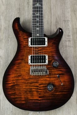 2018 PRS Paul Reed Smith Custom 24 Guitar, Fire Red Burst, Pattern Regular Neck, Rosewood Fretboard, 7.2 Lbs.