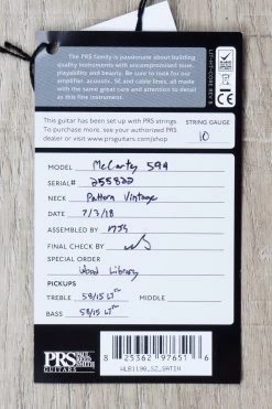 PRS Paul Reed Smith Wood Library McCarty Singlecut 594 SC594 Artist Package Guitar, Satin Tortoise Shell, Flame Maple Neck, Brazilian Rosewood, Korina Body -Musical Instrument Shop dsc09574