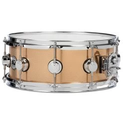 DW Drum Workshop DRVZ6514SKC Collector's Series Knurled Bronze Snare Drum, 6.5x14, Chrome Hardware