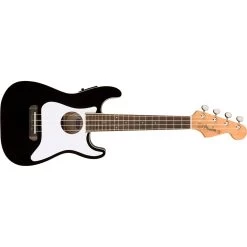 Fender Fullerton Strat Uke Ukulele, Concert Scale, Walnut Fretboard, Black