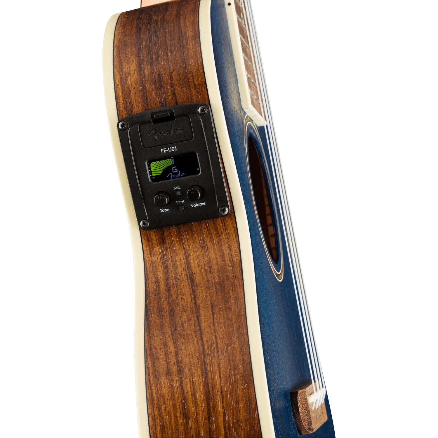 Fender Dhani Harrison Uke Tenor Ukulele W/ Pickup, Walnut Fretboard, Sapphire Blue 7 Fender Dhani Harrison Uke Tenor Ukulele W/ Pickup, Walnut Fretboard, Sapphire Blue - Image 5