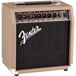 Fender Acoustasonic 15 - 15-Watt Acoustic Guitar Combo Amplifier, Brown/Wheat, 120V -Musical Instrument Shop fen acoustasonic 3