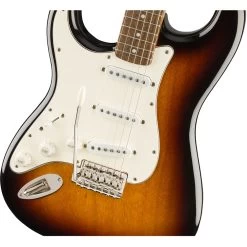 Squier By Fender Classic Vibe '60s Stratocaster Left-Handed Guitar, Laurel Fingerboard, 3-Color Sunburst -Musical Instrument Shop fen sq cv60 sl 3ts 3