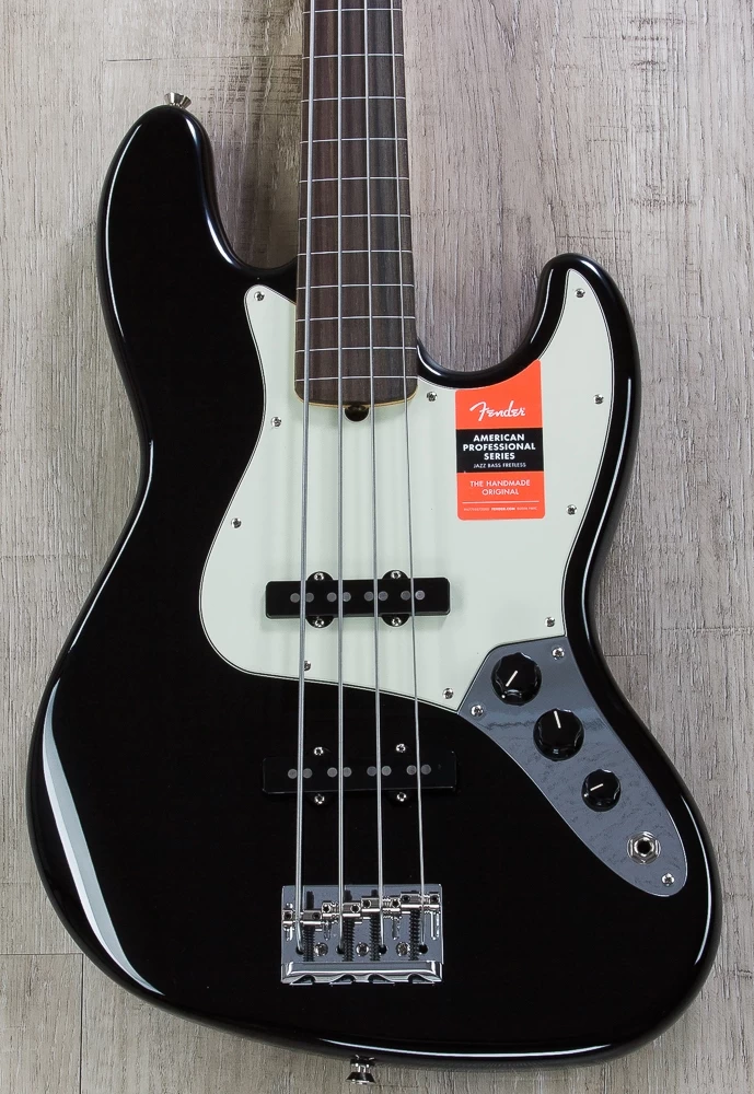 Fender American Professional Fretless Jazz Bass, Black, Rosewood Board - 0194100706