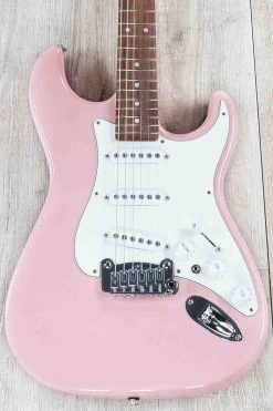 G&L USA S-500 Guitar, Shell Pink, Caribbean Rosewood Fretboard