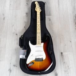 G&L Fullerton Deluxe Legacy Left-Handed Guitar, Maple Fretboard, 3-Tone Sunburst -Musical Instrument Shop gl fdlgy 3ts mp lh 10