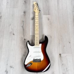 G&L Fullerton Deluxe Legacy Left-Handed Guitar, Maple Fretboard, 3-Tone Sunburst -Musical Instrument Shop gl fdlgy 3ts mp lh 3