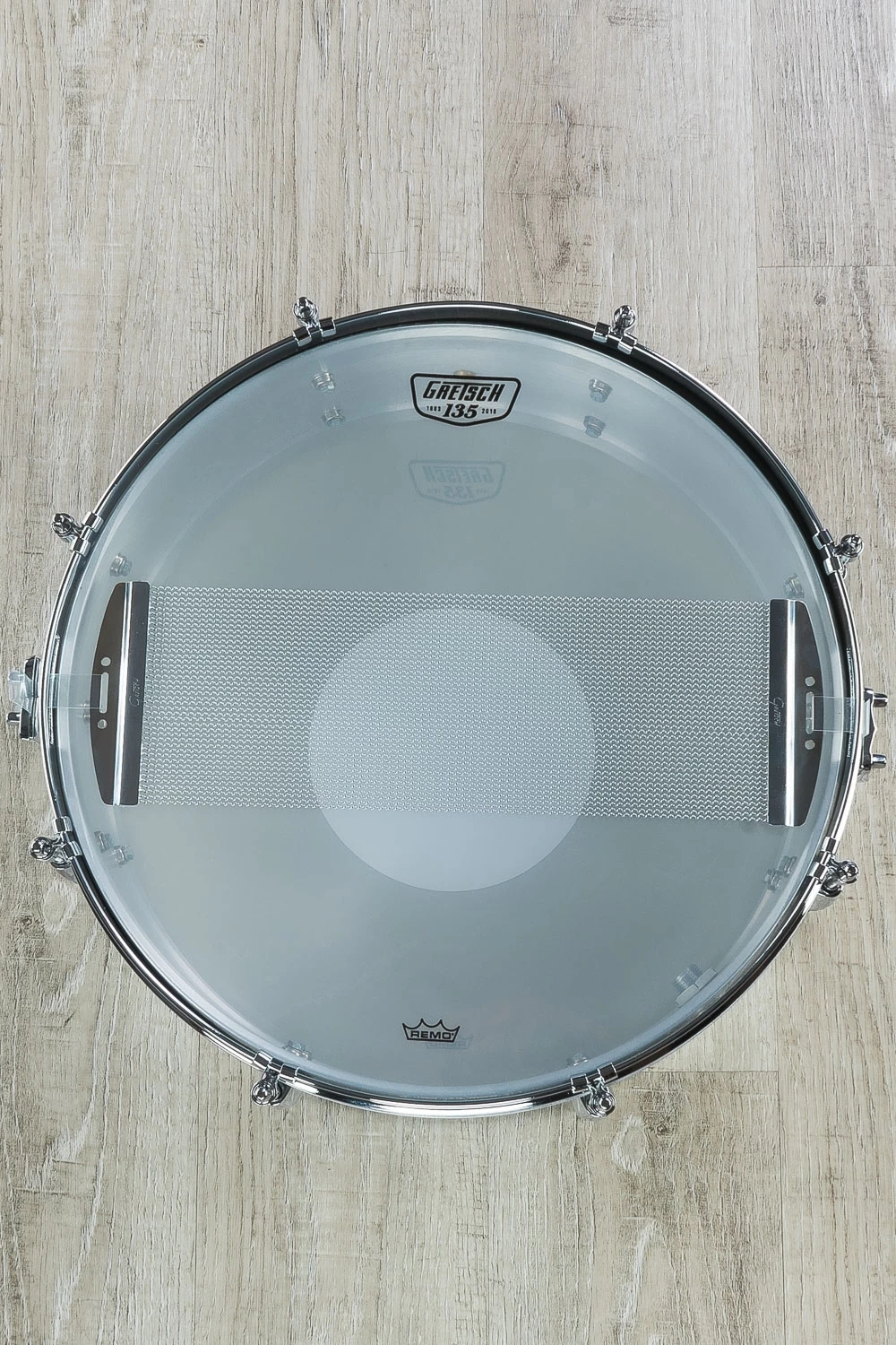 Gretsch 135th Anniversary Aluminum Snare Drum With Carry Bag - 5"x14" (S/N: A135-1042) 9 Gretsch 135th Anniversary Aluminum Snare Drum With Carry Bag - 5"x14" (S/N: A135-1042) - Image 7