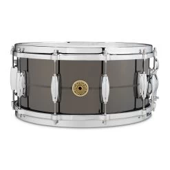 Gretsch Drums G4164SS Solid Steel Snare Drum, 6.5'' X 14'', Black Chrome