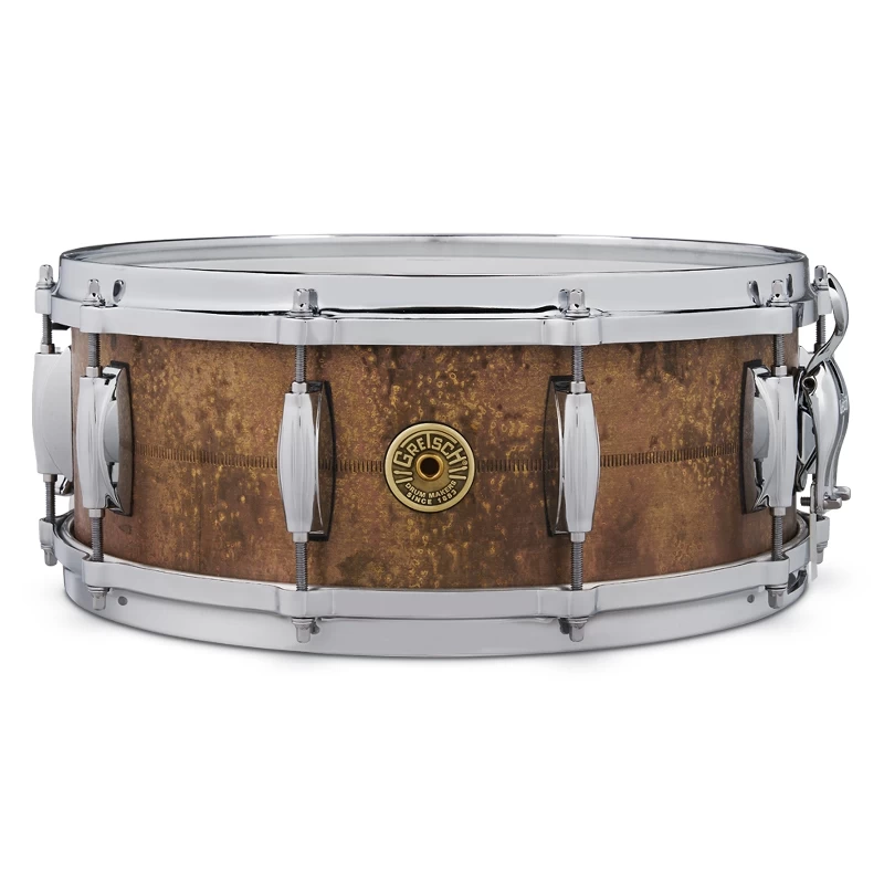 Gretsch Drums GAS5514-KC Keith Carlock 5.5" X 14" Signature Snare Drum, Vintage Patina Brass 3 Gretsch Drums GAS5514-KC Keith Carlock 5.5" X 14" Signature Snare Drum, Vintage Patina Brass