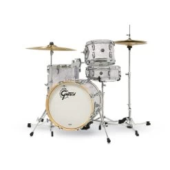 Gretsch Drums Brooklyn Series Micro Drum Set 4pc Kit, White Marine Nitron