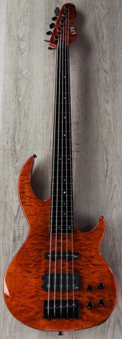 ESP LTD BB-1005 Fretless 5-String Bass Autographed By Bunny Brunel, Burnt Orange, Aguilar Electronics, Ebony Board -Musical Instrument Shop img 0004 1