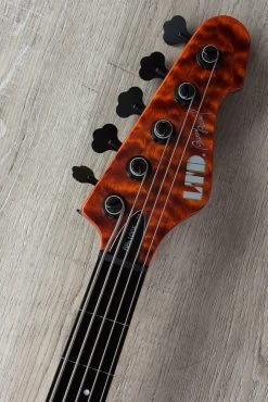 ESP LTD BB-1005 Fretless 5-String Bass Autographed By Bunny Brunel, Burnt Orange, Aguilar Electronics, Ebony Board -Musical Instrument Shop img 0008 1