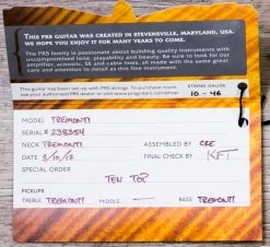 PRS Paul Reed Smith Tremonti 10-Top Guitar, Black Gold, Rosewood Neck, Pattern Thin – 238354 -Musical Instrument Shop img 1793