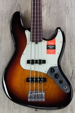 Fender American Professional Fretless Jazz Bass, 3-Tone Sunburst, Rosewood Board - 0194100700