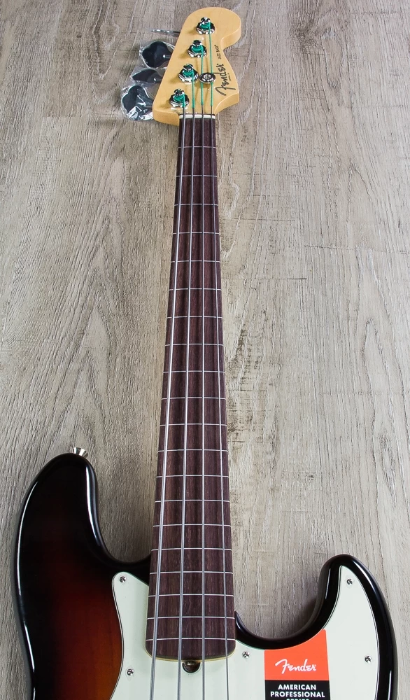 Fender American Professional Fretless Jazz Bass, 3-Tone Sunburst, Rosewood Board - 0194100700 7 Fender American Professional Fretless Jazz Bass, 3-Tone Sunburst, Rosewood Board - 0194100700 - Image 5