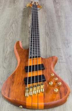 Schecter Research 5-String Stiletto Studio Bass Fanned Fret, Honey Satin -Musical Instrument Shop img 2818