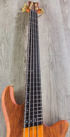 Schecter Research 5-String Stiletto Studio Bass Fanned Fret, Honey Satin -Musical Instrument Shop img 2819