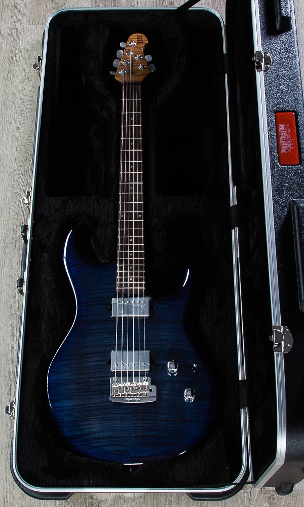 Ernie Ball Music Man Luke III BFR HH Guitar, Flame Maple Reserve Top, Blueberry Burst, Flame Maple Neck 13 Ernie Ball Music Man Luke III BFR HH Guitar, Flame Maple Reserve Top, Blueberry Burst, Flame Maple Neck - Image 11