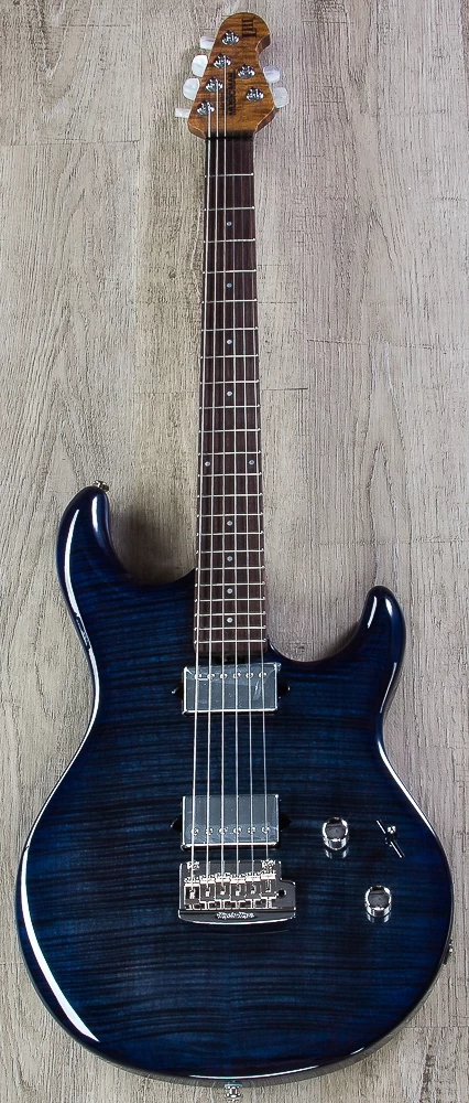 Ernie Ball Music Man Luke III BFR HH Guitar, Flame Maple Reserve Top, Blueberry Burst, Flame Maple Neck 5 Ernie Ball Music Man Luke III BFR HH Guitar, Flame Maple Reserve Top, Blueberry Burst, Flame Maple Neck - Image 3