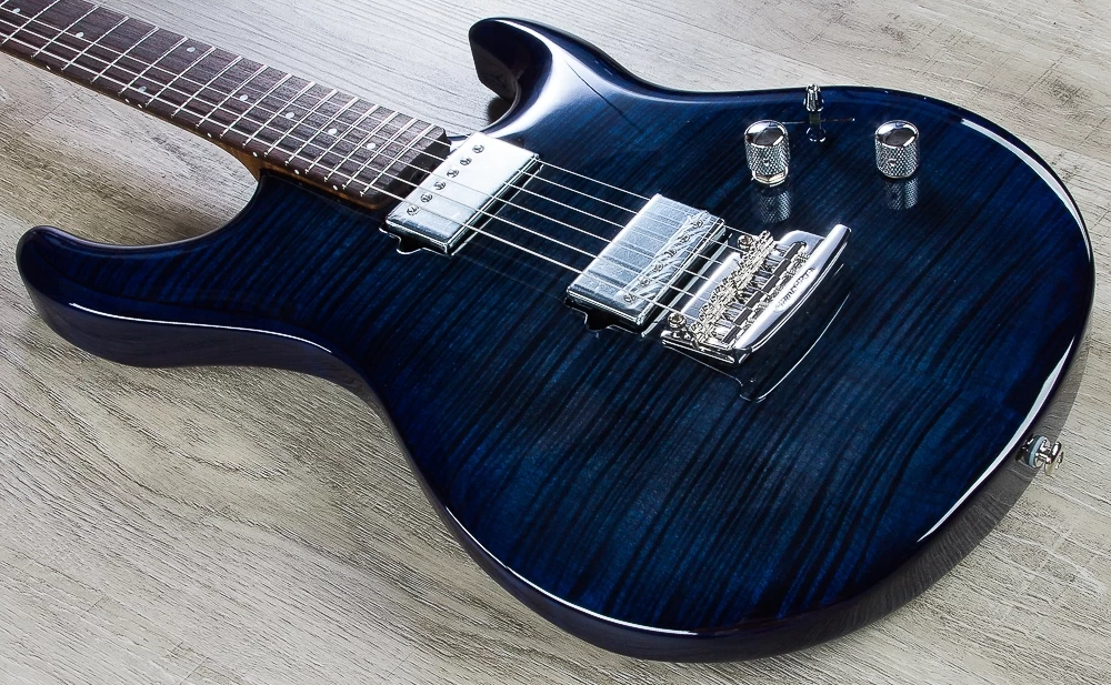 Ernie Ball Music Man Luke III BFR HH Guitar, Flame Maple Reserve Top, Blueberry Burst, Flame Maple Neck 4 Ernie Ball Music Man Luke III BFR HH Guitar, Flame Maple Reserve Top, Blueberry Burst, Flame Maple Neck - Image 2