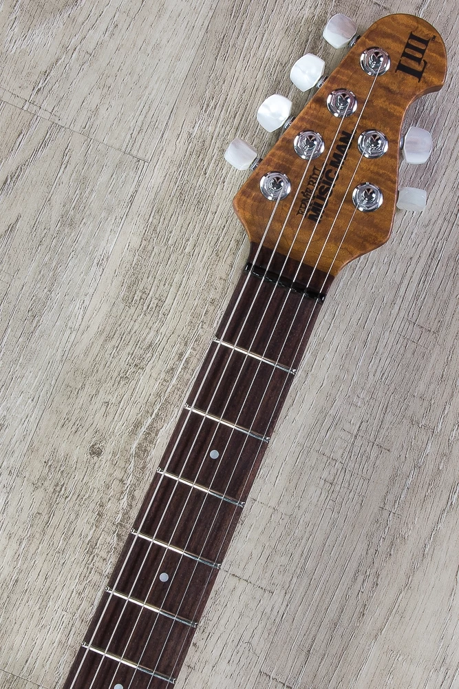 Ernie Ball Music Man Luke III BFR HH Guitar, Flame Maple Reserve Top, Blueberry Burst, Flame Maple Neck 10 Ernie Ball Music Man Luke III BFR HH Guitar, Flame Maple Reserve Top, Blueberry Burst, Flame Maple Neck - Image 8