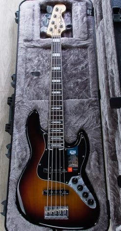 Fender American Elite Jazz Bass V 5-String, 3-Color Sunburst, Rosewood Fretboard -Musical Instrument Shop img 3804