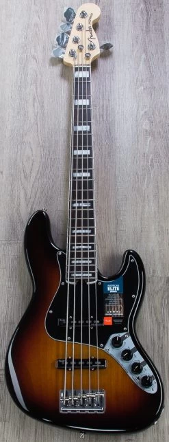 Fender American Elite Jazz Bass V 5-String, 3-Color Sunburst, Rosewood Fretboard -Musical Instrument Shop img 3808