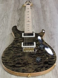 PRS Paul Reed Smith MSL Wood Library Custom 22 Guitar, Charcoal W/Natural Back, Flame Maple Neck, Quilt Maple One Piece Top, Swamp Ash Body - 244051 -Musical Instrument Shop img 4167
