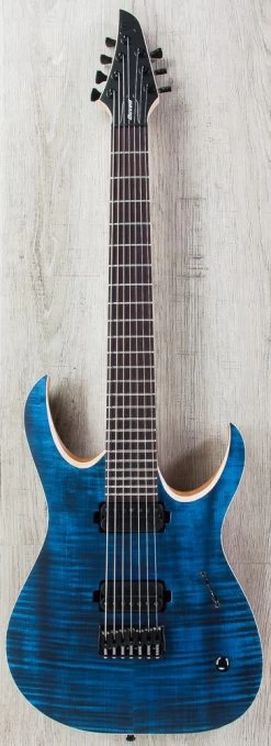Mayones Duvell 7 Standard 7-String Guitar, Transparent Blue, Flame Maple Top, Rosewood Board, Duncan Pickups 12 Mayones Duvell 7 Standard 7-String Guitar, Transparent Blue, Flame Maple Top, Rosewood Board, Duncan Pickups -Musical Instrument Shop img 9227