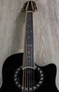 Ovation 2056AX-5 Pro Legend 12-String Deep Contour Cutaway Acoustic-Electric Guitar In Black With Hard Case -Musical Instrument Shop img 9356