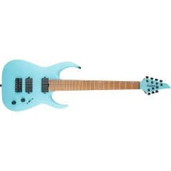 Jackson USA Signature Misha Mansoor Juggernaut HT7 7-String Guitar, Caramelized Flame Maple Fingerboard, Satin Daphne Blue