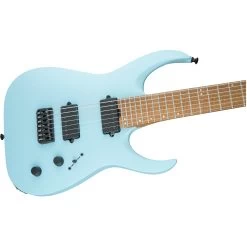 Jackson USA Signature Misha Mansoor Juggernaut HT7 7-String Guitar, Caramelized Flame Maple Fingerboard, Satin Daphne Blue -Musical Instrument Shop jcksn 2803367827 4