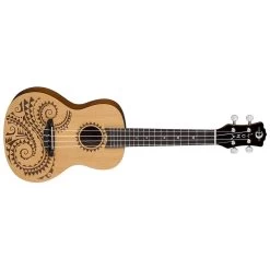 Luna UKE TC SPR Uke Tattoo Concert Ukulele, Spruce Top, Gig Bag