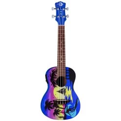 Luna Uke Kauwela Summer Concert Ukulele W/ Preamp & Gig Bag, Spruce Top
